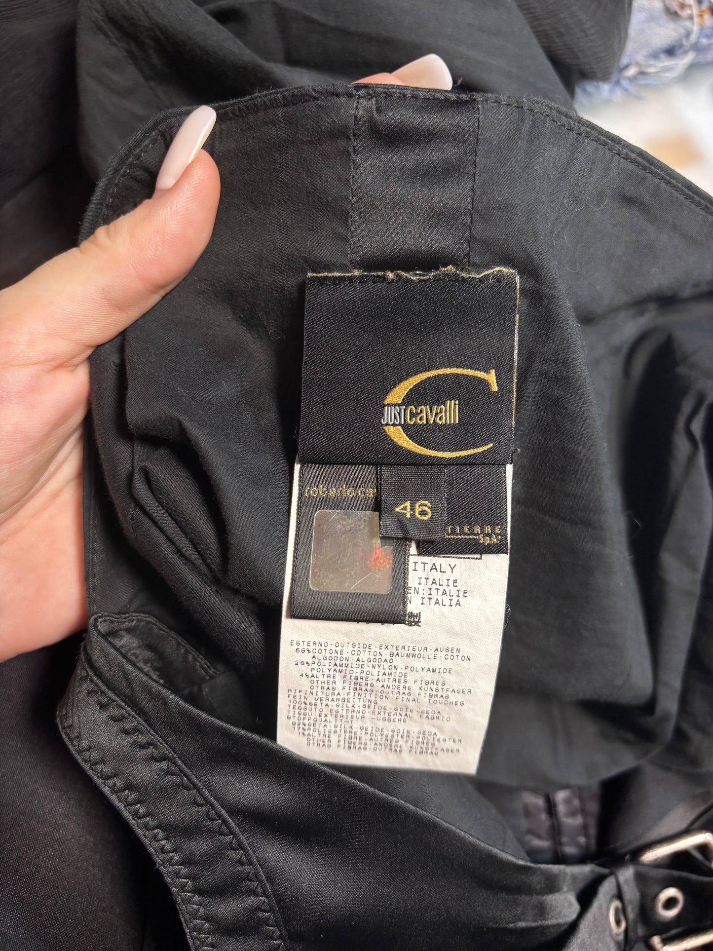 Just Cavalli Black Satin Bustier Vintage Mermaid Dress