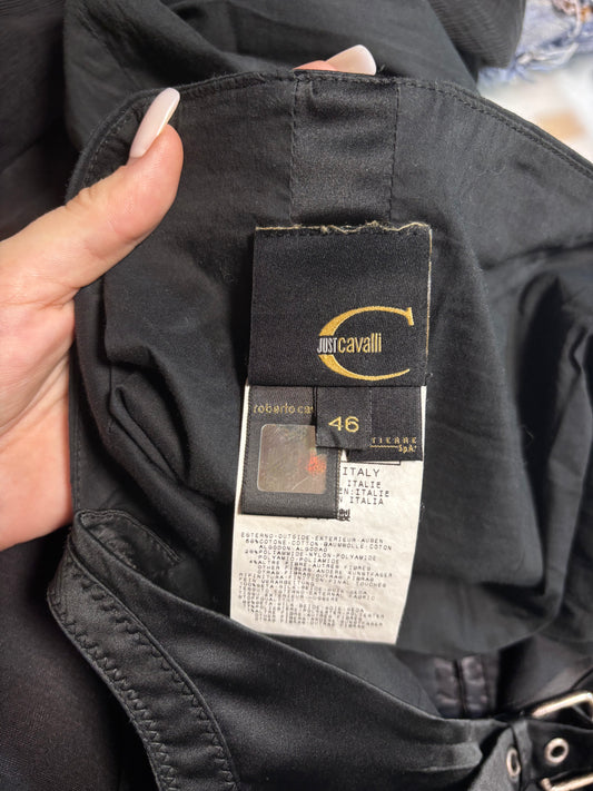 Just Cavalli Black Satin Bustier Vintage Mermaid Dress