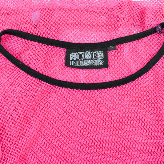 Vintage Gothic Hot Pink Net Long Sleeve Top (S)