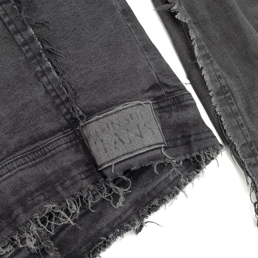 Plein Sud Dark Distressed  Vintage Denim Jacket (S)
