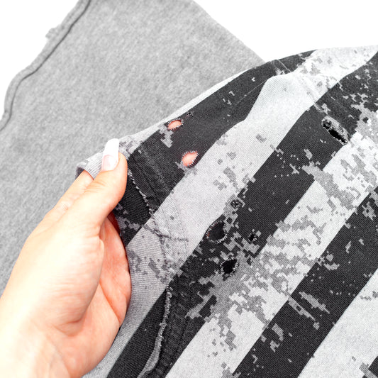 Dolce & Gabbana Vintage Grey Distressed US Flag T-Shirt (S)