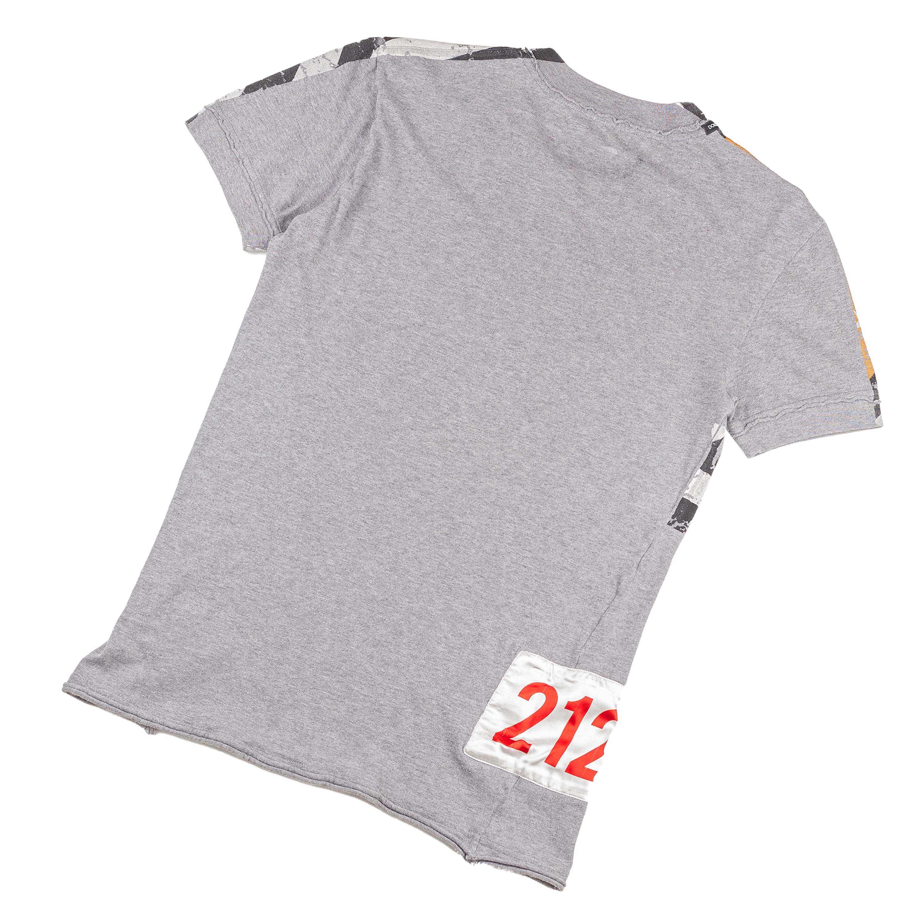 Dolce & Gabbana Vintage Grey Distressed US Flag T-Shirt (S)