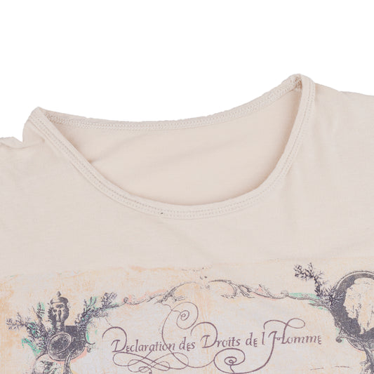 Plein Sud “Declaration des Droits de L’Homme” Vintage Beige T-Shirt (S)
