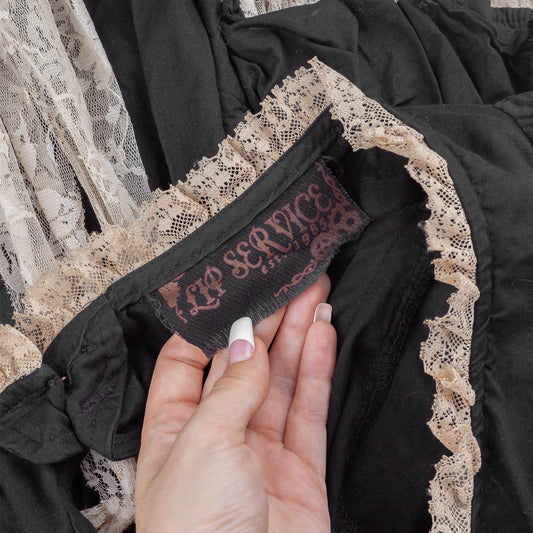 Lip Service Vintage Lolita Goth Apron Lace Dress (M)