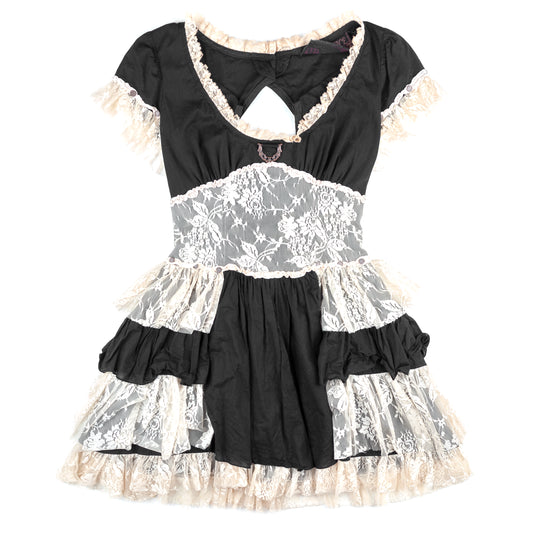 Lip Service Vintage Lolita Goth Apron Lace Dress (M)
