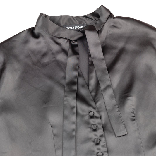 TOM FORD Vintage Black Ribbon Polyester Shirt (M)