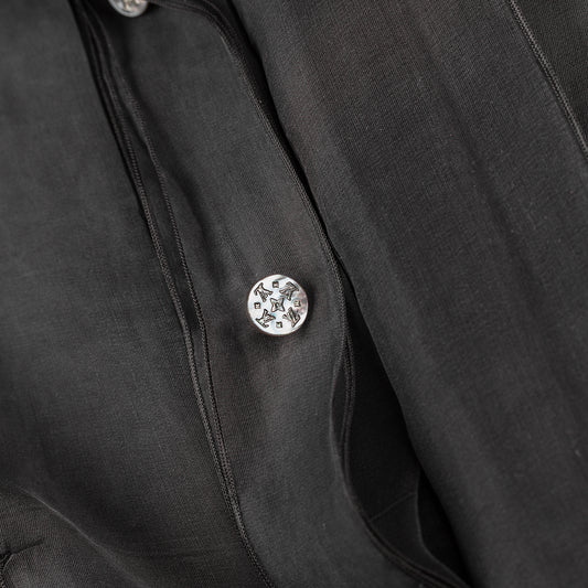 Louis Vuitton LV Vintage Black Pleats Silk Shirt (M)