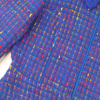 Kenzo Jungle Vintage Blue Tweed Wool Cropped Jacket (M)