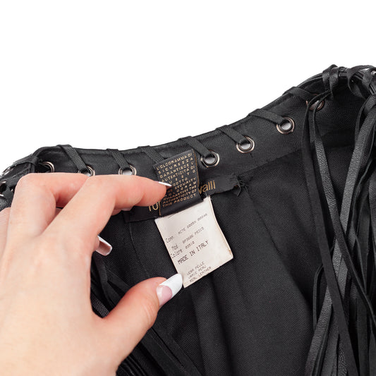 Roberto Cavalli Cowboy Black Cropped Jacket (S)