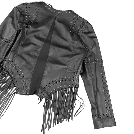Roberto Cavalli Cowboy Black Cropped Jacket (S)
