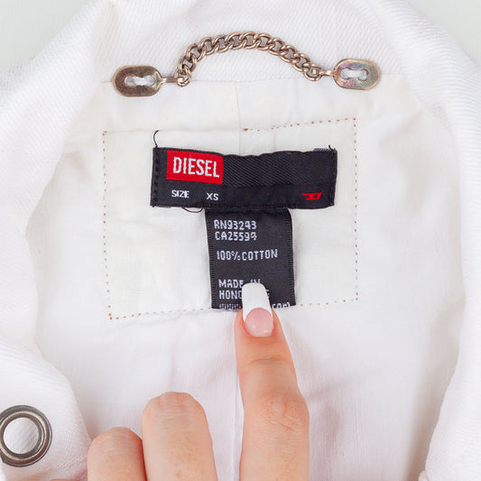 Diesel Vintage White Corset Fitted Jacket (XS)