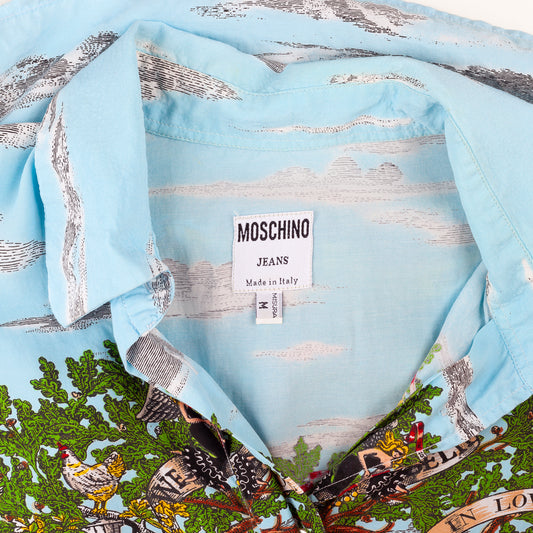 Moschino Jeans Vintage Royalty Blue Sky Long Sleeve Shirt (M)
