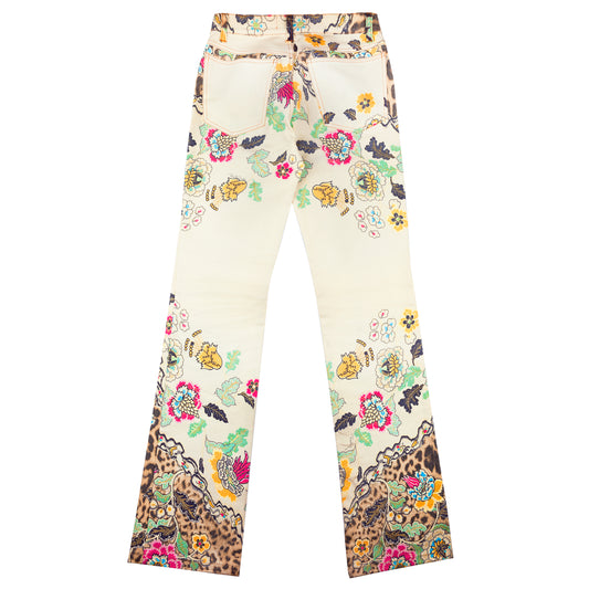 Roberto Cavalli Spring/Summer 2003 Floral Chinoiserie Jeans (S)