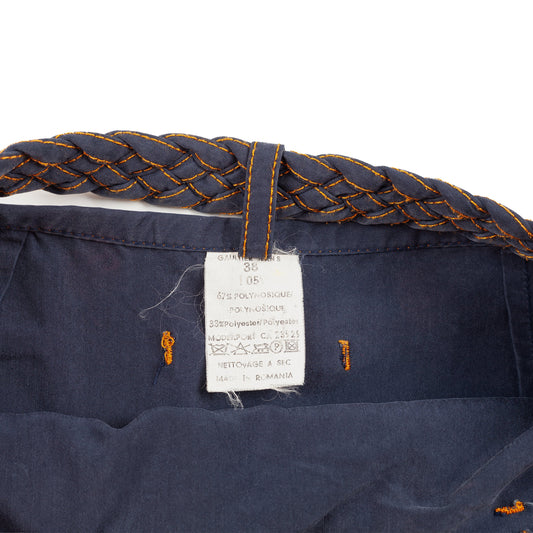 JPG Jean Paul Gaultier Crossed Belted Denim Skirt