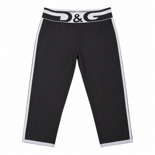 D&G Dolce & Gabbana Black & White Logo Sportswear Two-Piece Set