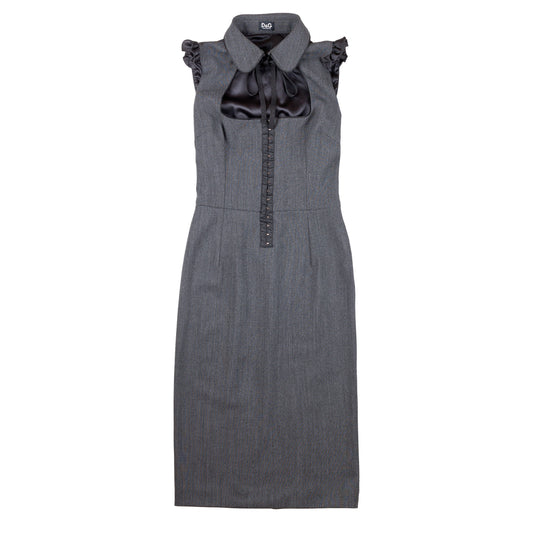 Dolce & Gabbana Gray Corset Pencil Dress