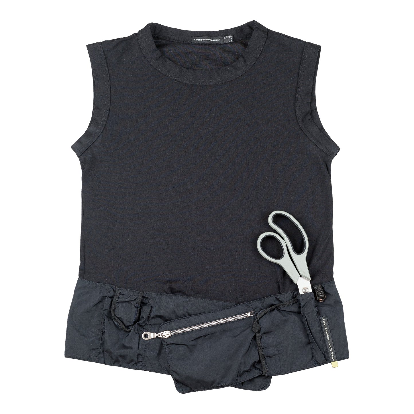 Marithé + François Girbaud Black Nylon Utility Tank Top