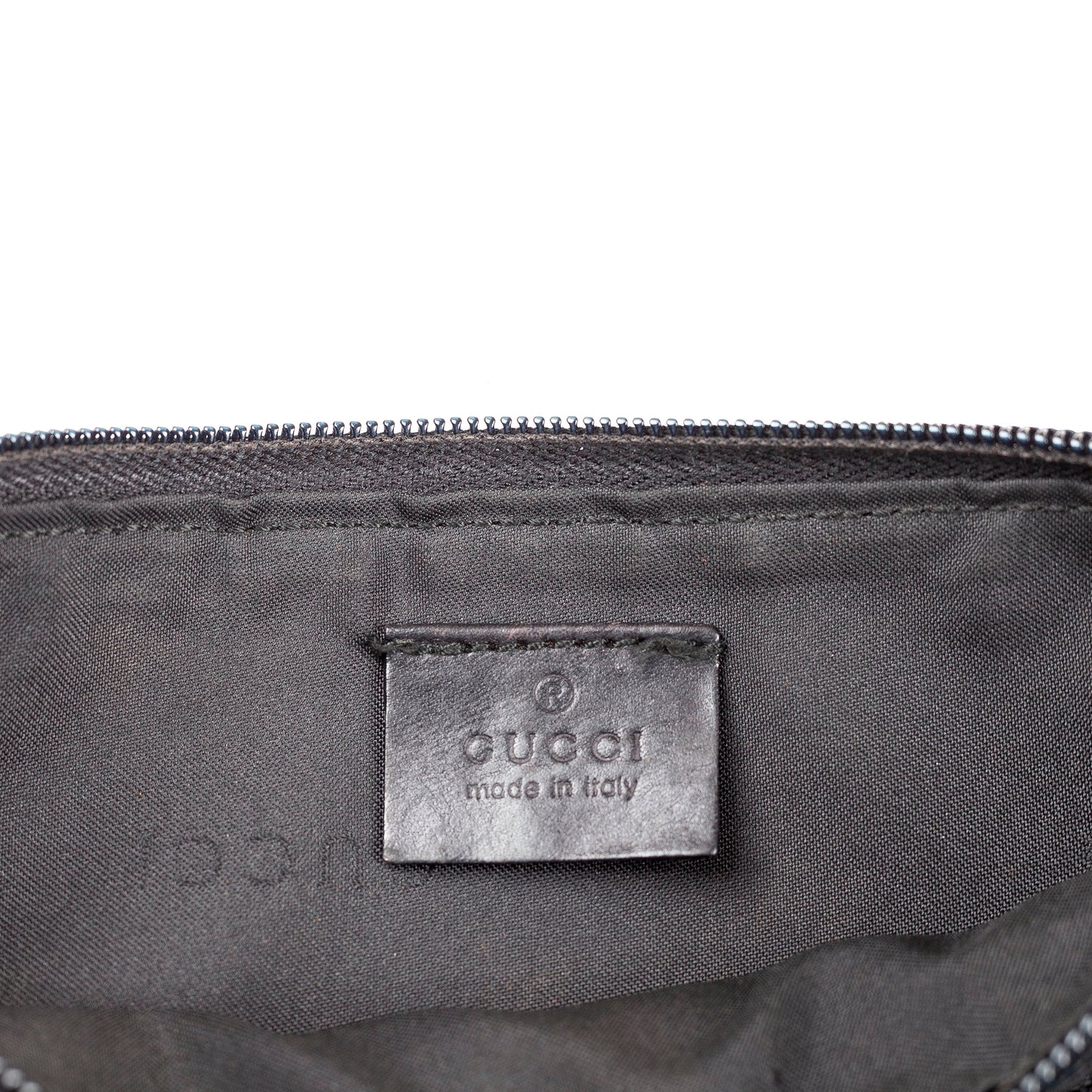 Gucci Black Monogram Baguette Shoulder Bag