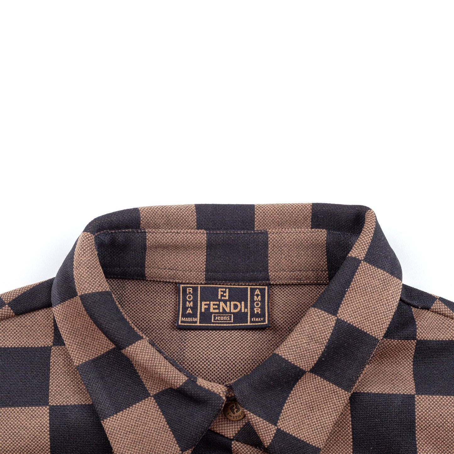 Fendi Monogram Checkered Button-Up Shirt