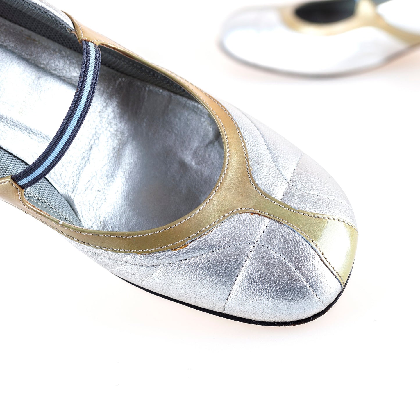 Prada Ballet Silver Heels