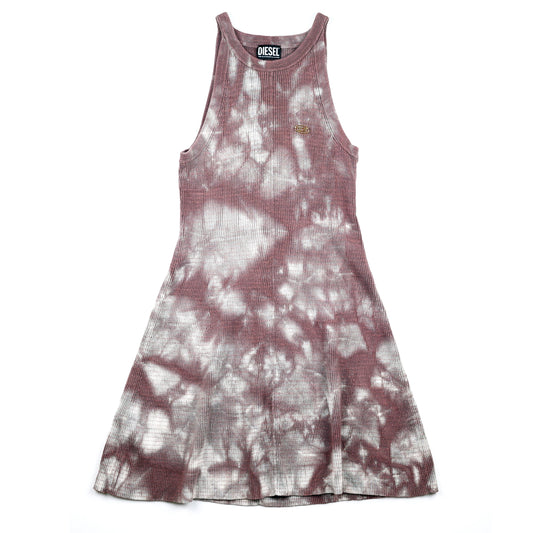 Diesel "M-Eugenie" Tie Dye Brown Halter Mini Dress