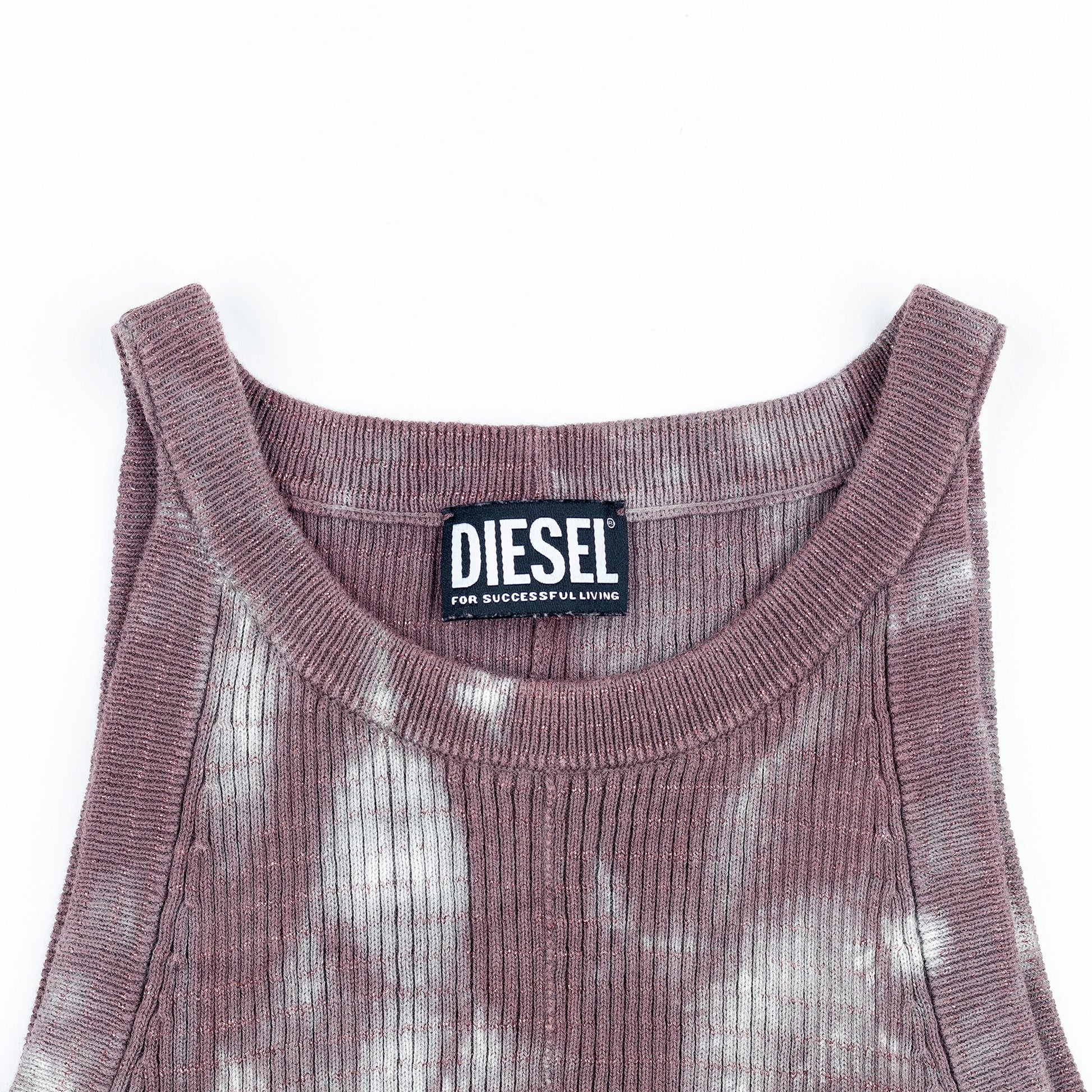 Diesel "M-Eugenie" Tie Dye Brown Halter Mini Dress