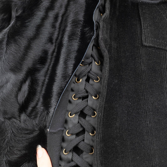 Vintage Dolce & Gabbana Corset Fur Mini Skirt