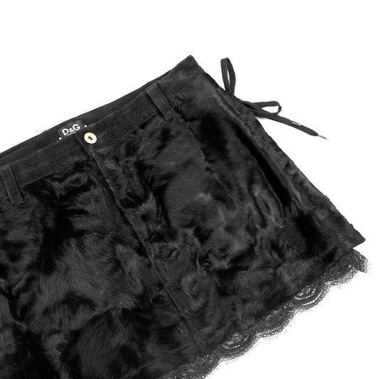 Vintage Dolce & Gabbana Corset Fur Mini Skirt