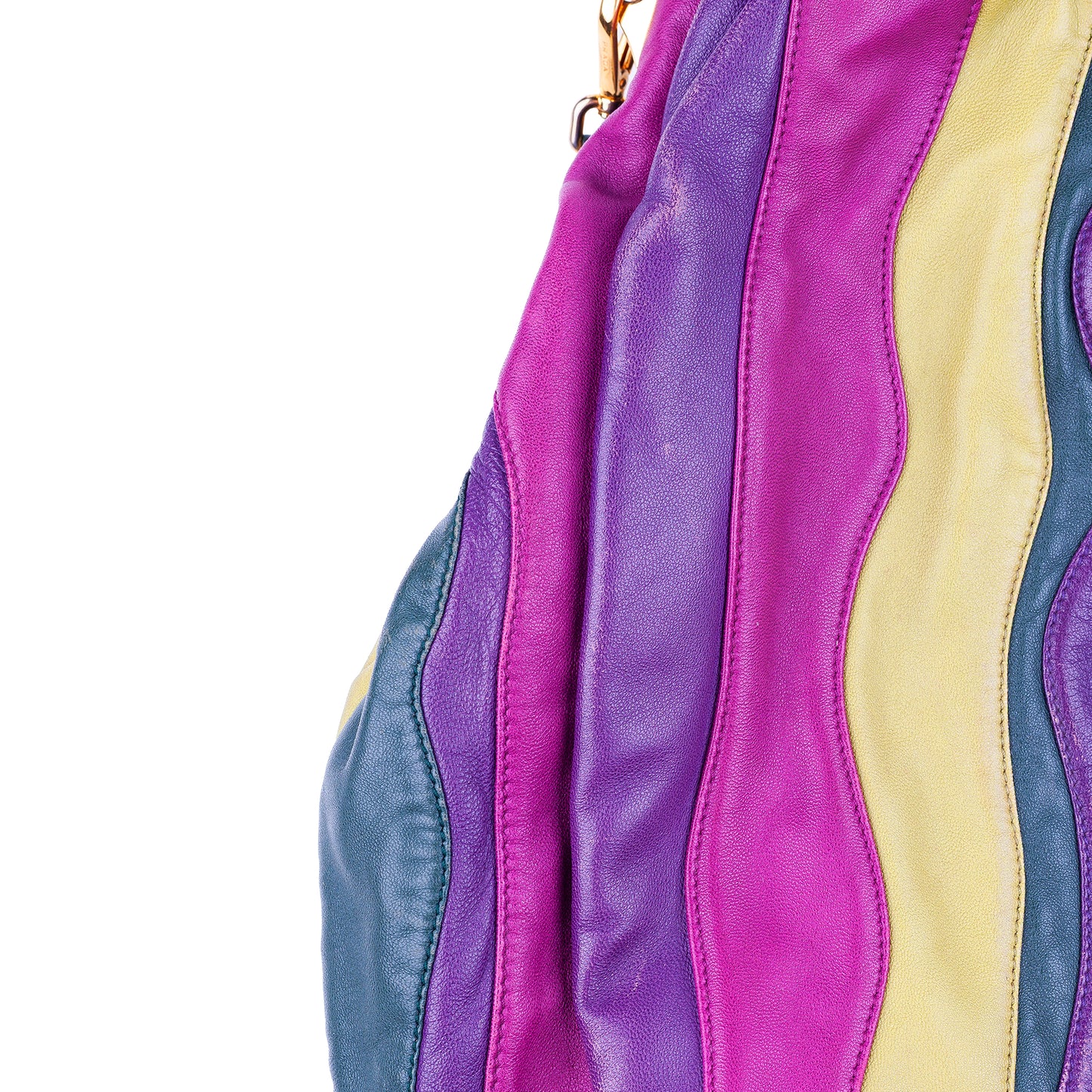 Prada Spring/Summer 2008 Nappa Trembled Blossom Stripes Tote Leather Bag