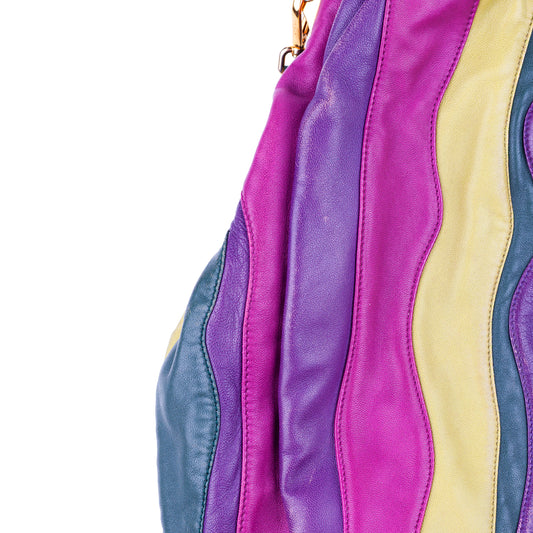 Prada Spring/Summer 2008 Nappa Trembled Blossom Stripes Tote Leather Bag