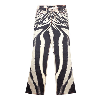 Just Cavalli Psychedelic Stripes Tan and White Jeans