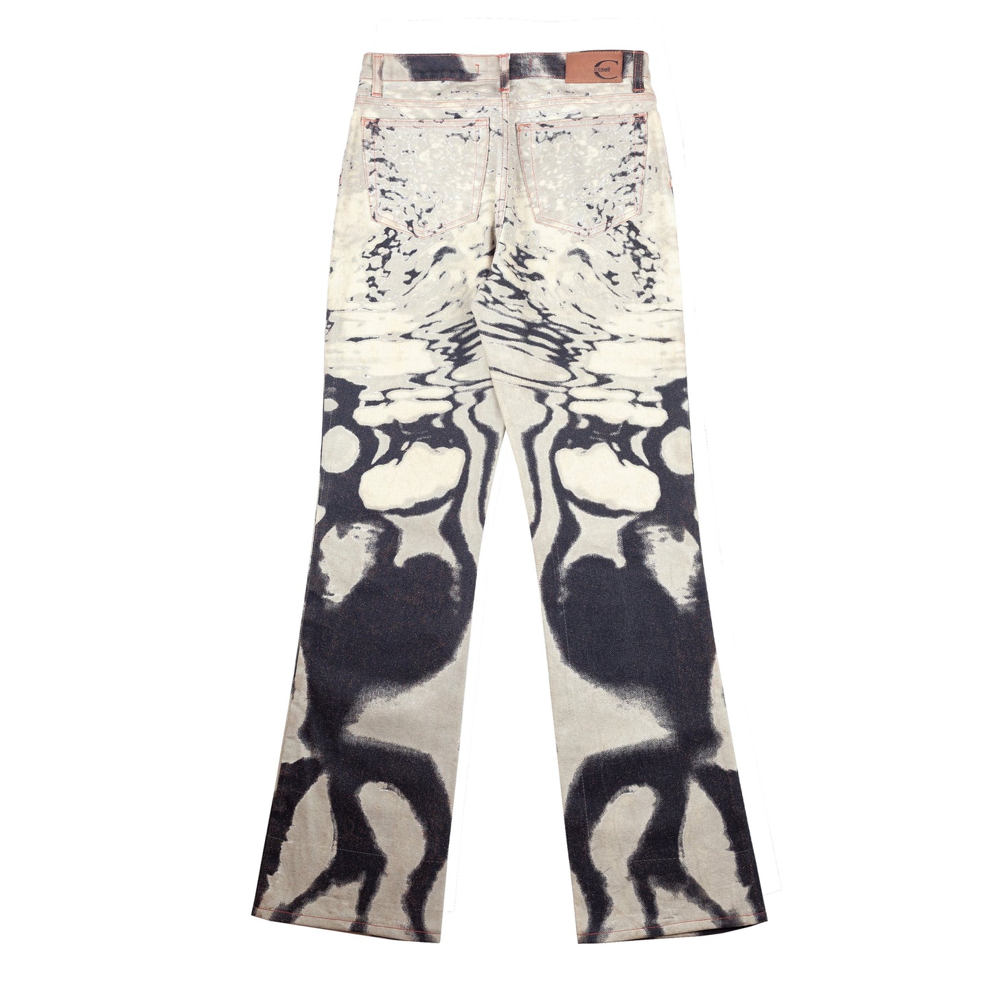 Just Cavalli Psychedelic Stripes Tan and White Jeans