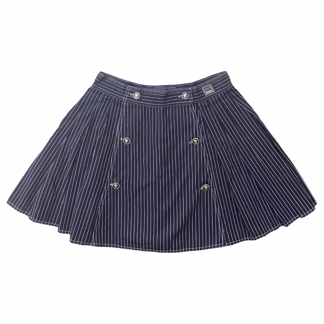 Versace Dark Blue Plaid Skirt