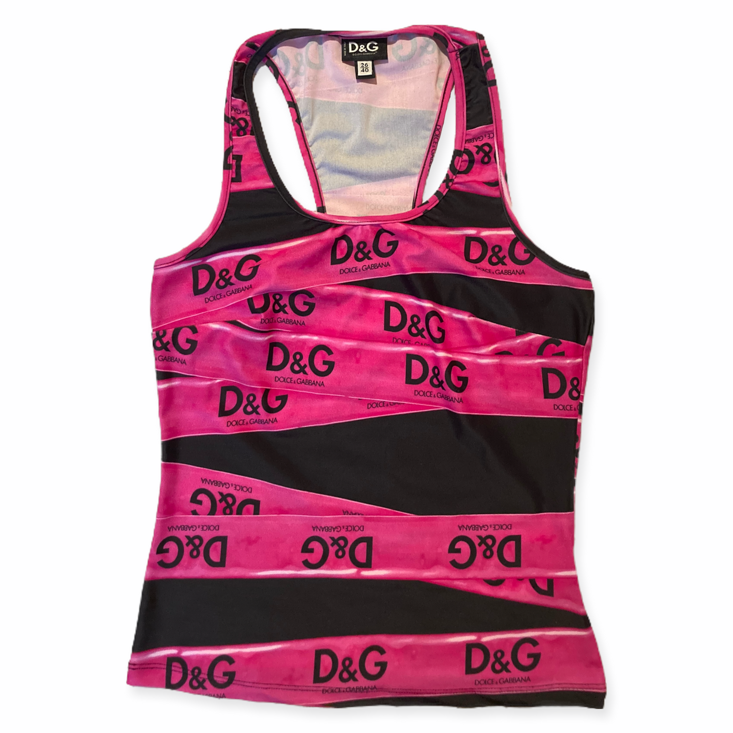 Dolce & Gabbana Bright Pink Tape Tank Top