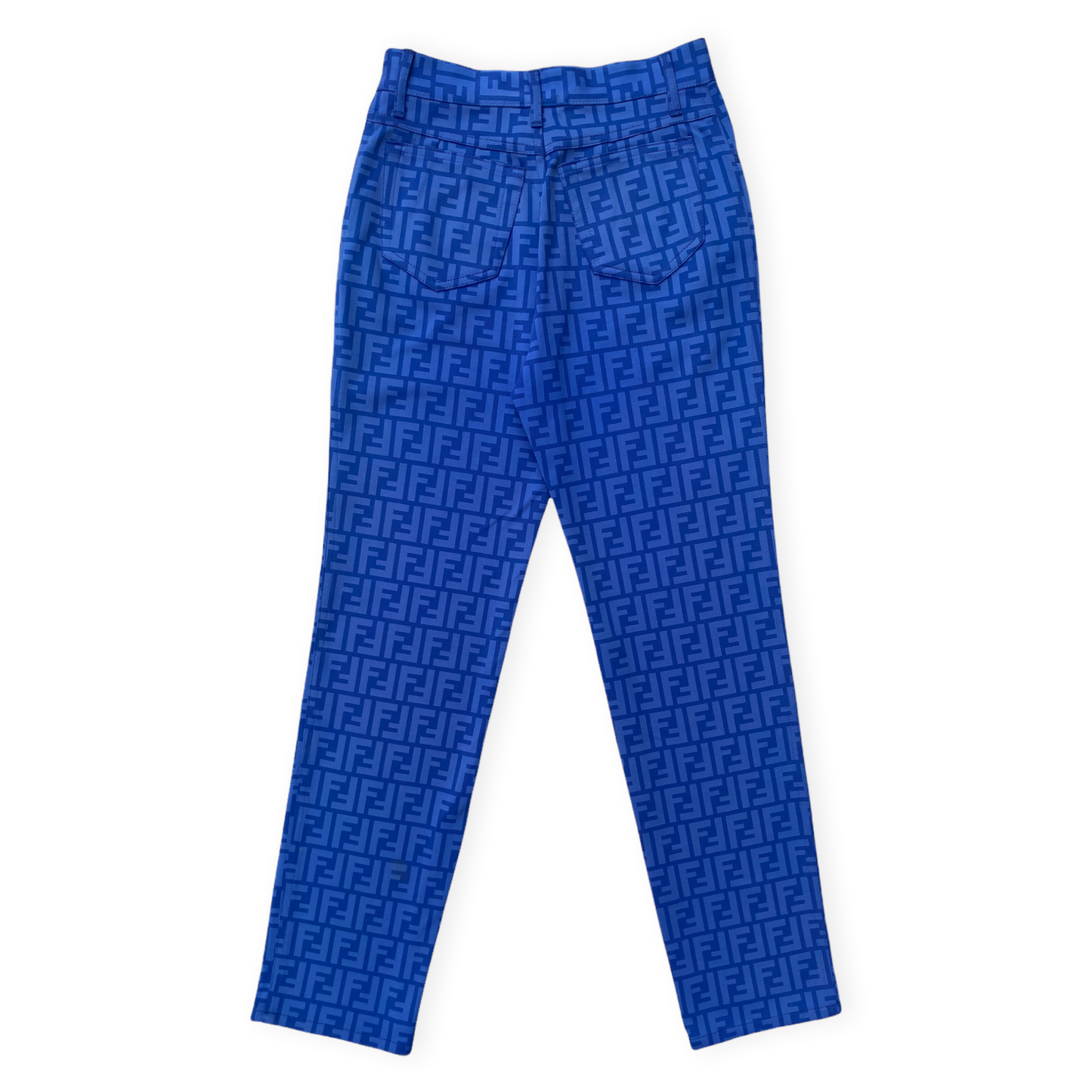 Fendi Zucca Blue High Waisted Pants