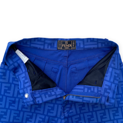 Fendi Zucca Blue High Waisted Pants