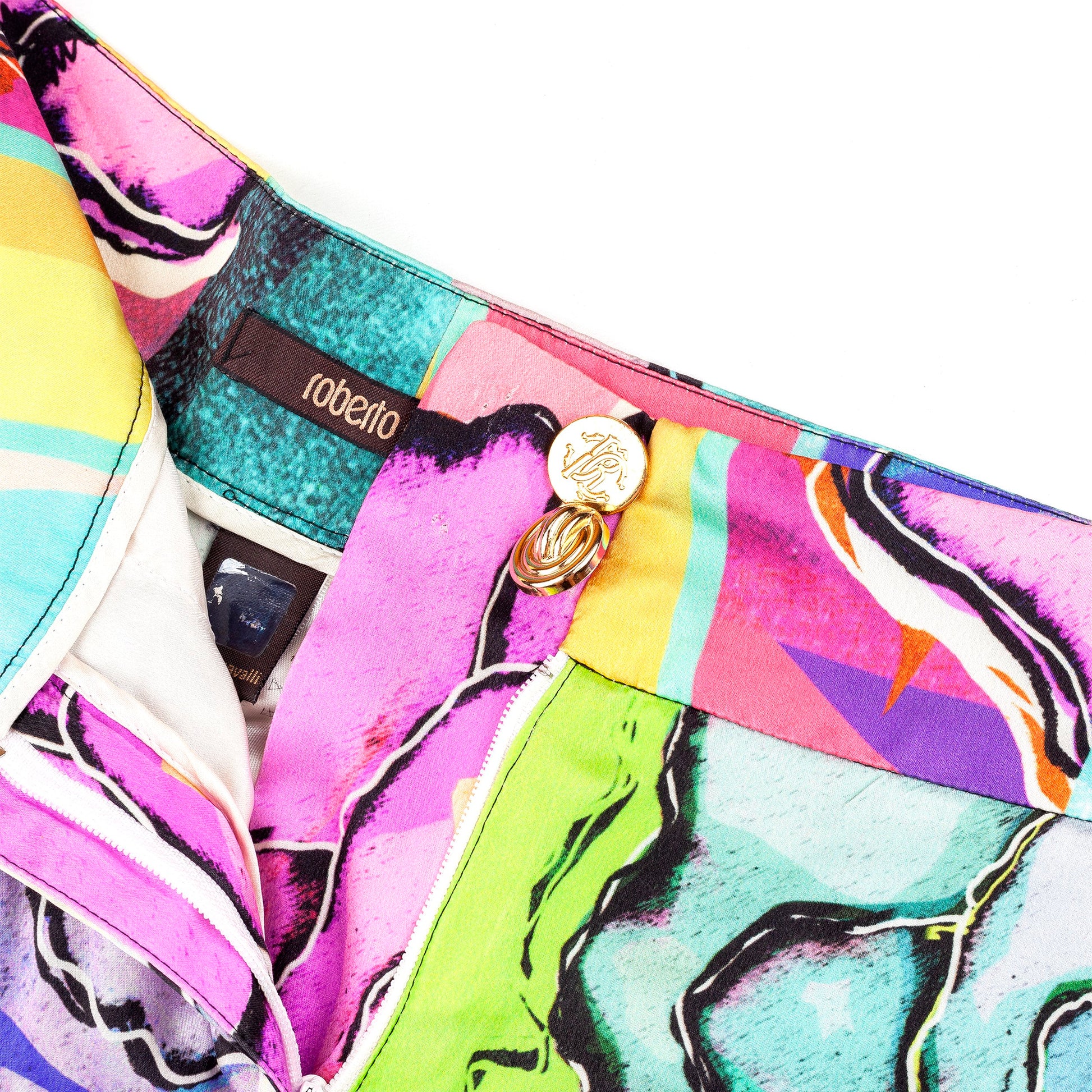 Roberto Cavalli Multicolor Floral Print Silk Shorts (M)