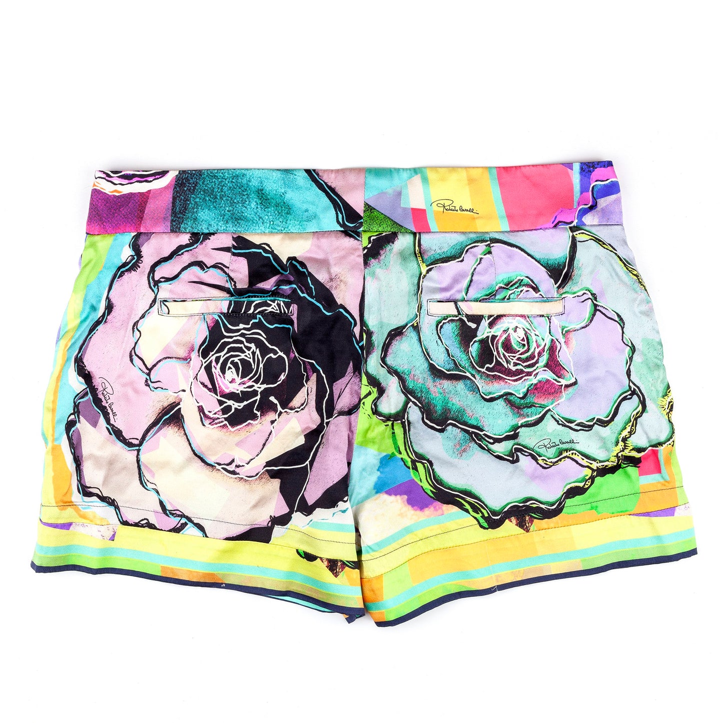 Roberto Cavalli Multicolor Floral Print Silk Shorts (M)