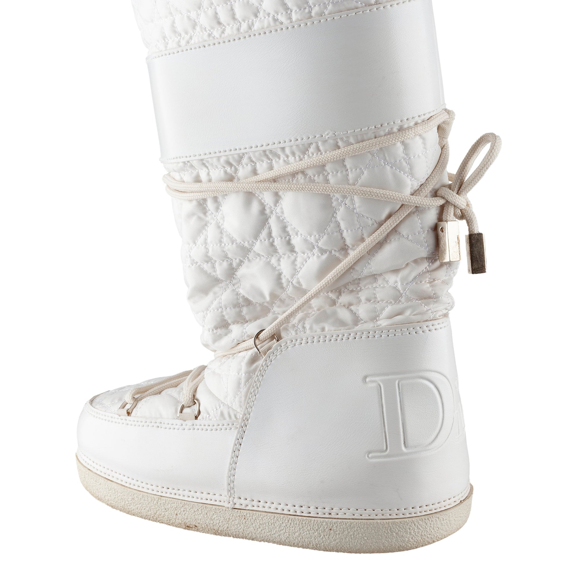 Christina Dior White Padded Snow Boots