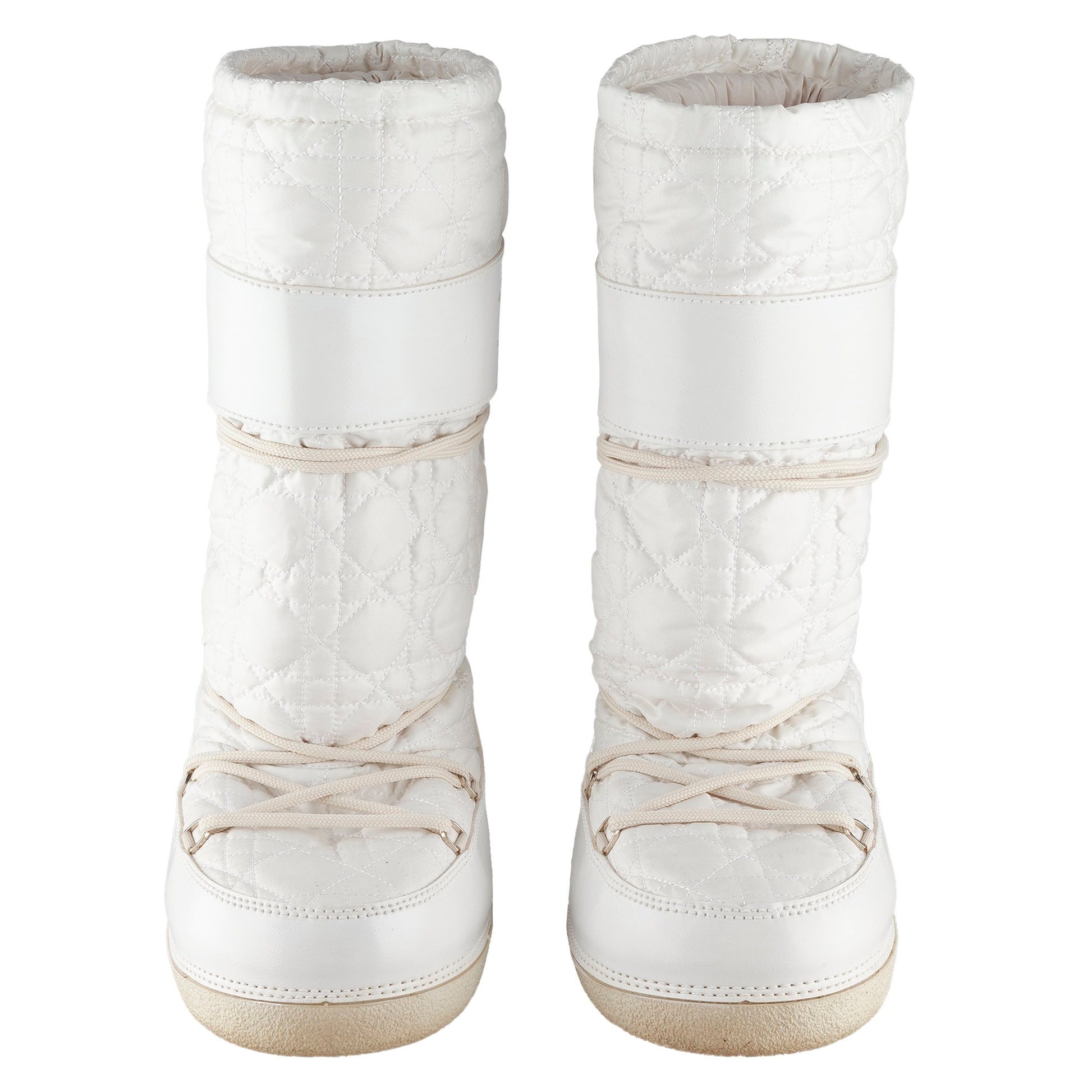 Christina Dior White Padded Snow Boots