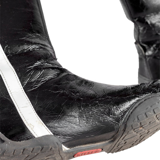Diesel Patent Leather Black Moto Boots