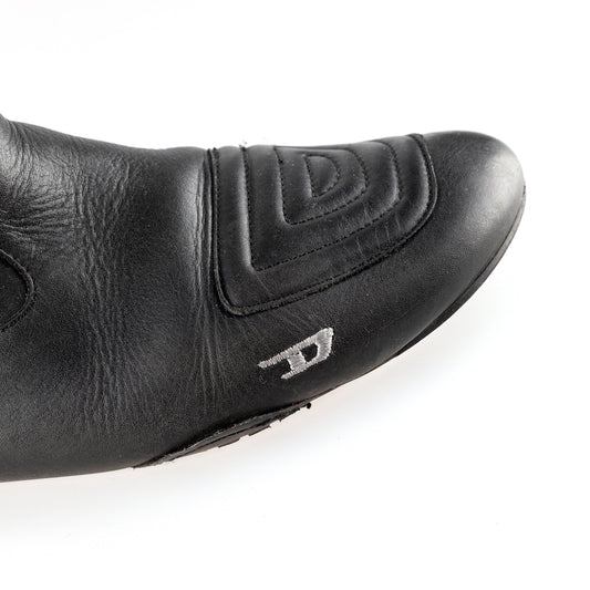 Diesel Leather Black Moto Boots