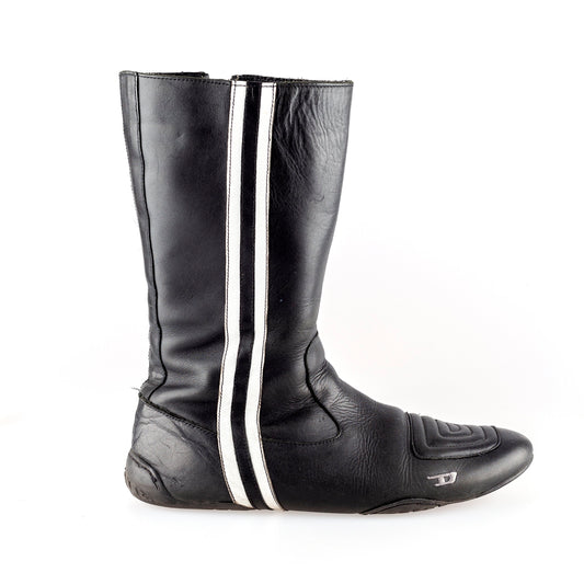 Diesel Leather Black Moto Boots