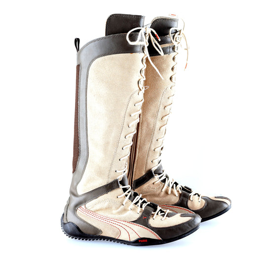 Puma “London Trail” Knee High Brown Boots