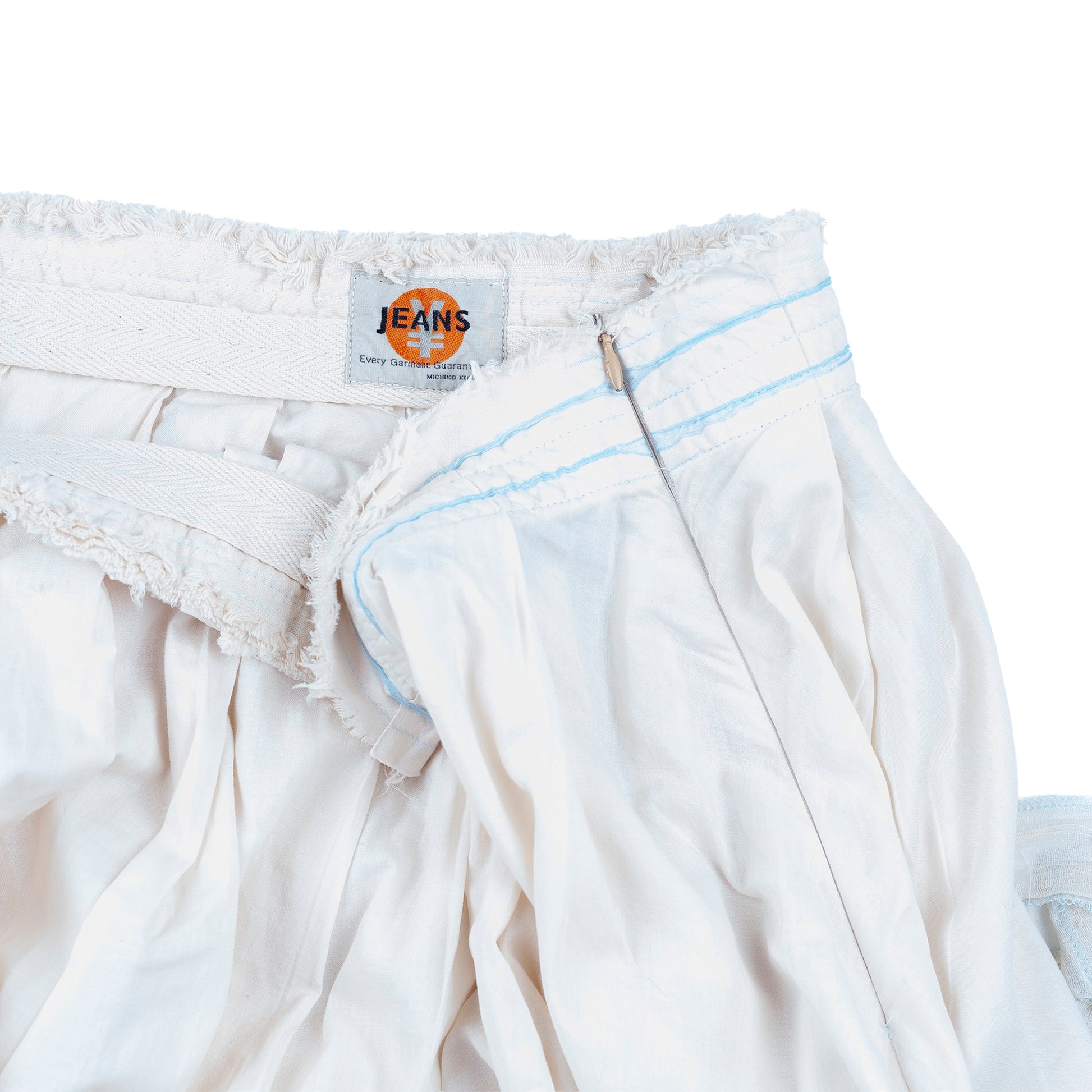 Michiko Koshino Beige Distressed Layer Skirt