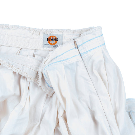 Michiko Koshino Beige Distressed Layer Skirt