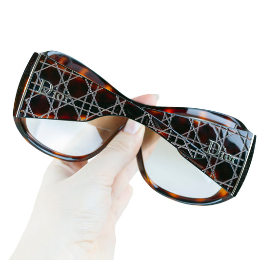 Dior Cannage 1 Brown Tortoise Mask Sunglasses
