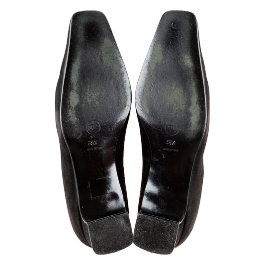 Chanel Velvet Camellia Ballerinas