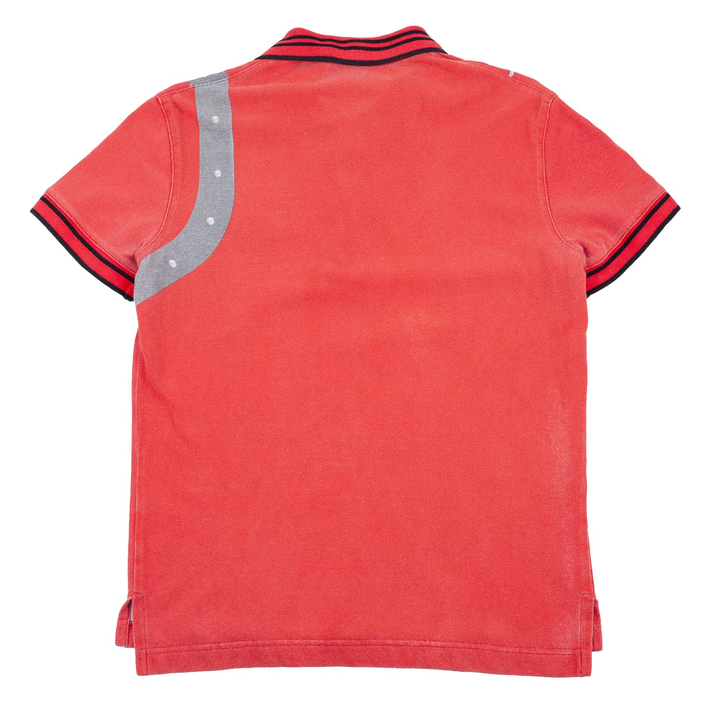 John Galliano S/S 2008 Gun & Crucifix Graphic Red Polo Shirt