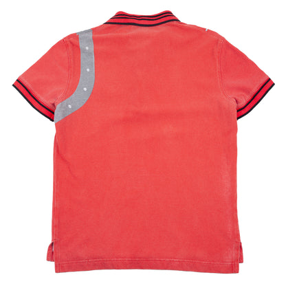 John Galliano S/S 2008 Gun & Crucifix Graphic Red Polo Shirt